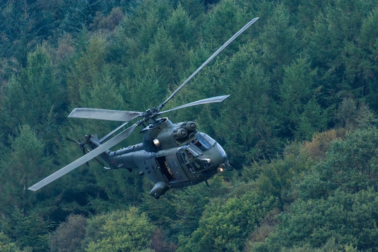 RAF Puma HC2 over Ladybower Reservoir