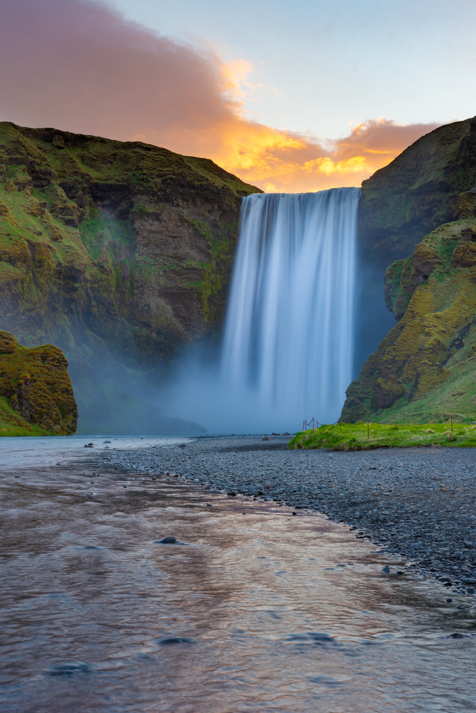 Skógafoss Waterfall Sunrise - Iceland