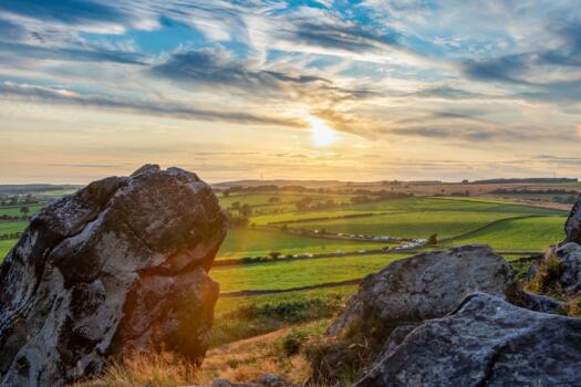 Almscliffe Crag Summer Sunset