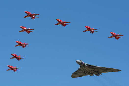 RAF Red Arrows & Vulcan XH558